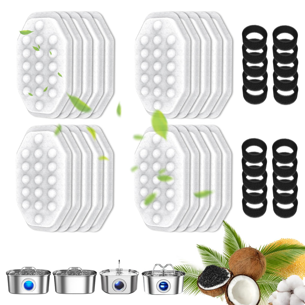 CATOL 40-pack fountain filters box for easy, regular replacements.