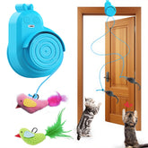 CATPICK flying bird toy in doorway attracts cats with lifelike motion for focused play