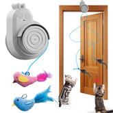 CATPICK interactive doorway toy with flying bird in action for indoor cat enrichment
