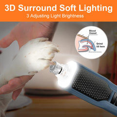 CATPICK LED 360 light helps spot veins for safer trimming.