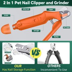 CATPICK low-noise pet nail clipper keeps anxious pets calm.