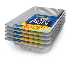 Cat's Pride Oil Dri C01660 5PK Disp Litter Pan keeps litter contained and easy to clean.