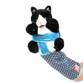CATSUMO cat wrestling glove puppet in action for interactive play and enrichment.