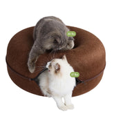 Cattasaurus Peekaboo Cat Cave donut bed top view for cozy lounging and shape retention
