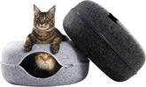 Cattasaurus Peekaboo cat cave donut top view offers a cozy hideaway for large cats.
