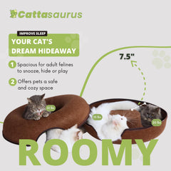 Cattasaurus Peekaboo Cat Cave peephole window encourages interactive bonding during play
