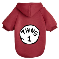Cayxatiu dog hoodie front view in wine red for stylish warmth