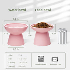 CEEFU 2 elevated cat bowls food bowl wide supports whisker-friendly meals