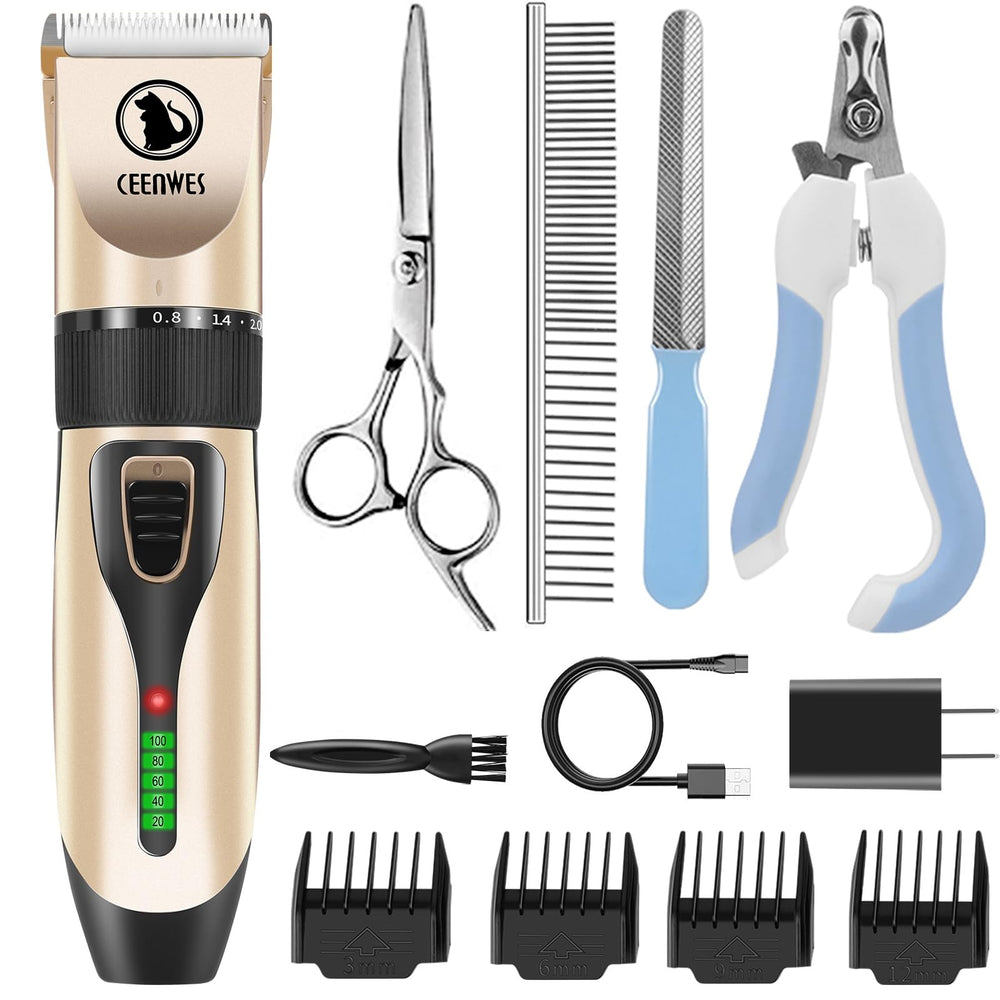 Ceenwes power display dog clippers kit opened for quick grooming sessions.