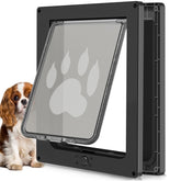 CEESC dog door front view black shows durable weatherproof access for small pets.