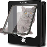 CEESC Extra Large Cat Door exterior view with 4-way lock for flexible access control