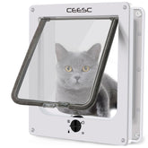 CEESC large cat door weatherproof brush strip blocks wind and rain for quieter operation.
