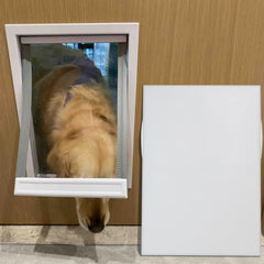 CEESC large dog door side panel closeup highlights weatherproof seals.