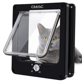 CEESC medium cat door exterior view with weatherproof design protecting interior from rain