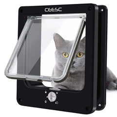 CEESC medium cat door exterior view with weatherproof design protecting interior from rain