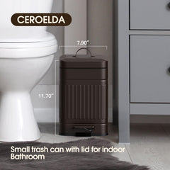 CEROELDA trash can in soft-close mode for silent closing.