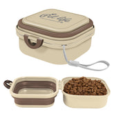 Cermug collapsible dog bowl folded for compact storage and travel.