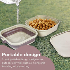 Cermug collapsible dog bowl open, ready to hydrate on trails.