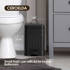 CEROELDA trash can pedal-action highlights hands-free operation