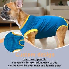 Ceseonce dog-onesie features a secure closure system that stays in place during movement.