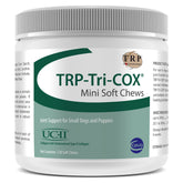 Ceva TRP-Tri-COX Mini Soft Chews packaging close-up highlighting small-dog joint support.