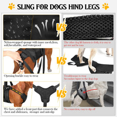 ChalkLit Dog Lift Harness side-adjustment feature simplifies wearing and secure fit.