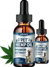 CHANUBITO hemp oil drops bottle — promotes daily pet wellness with organic hemp