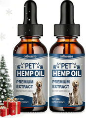 CHANUBITO Pets Hemp Oil bottle with dropper offering natural calming support.