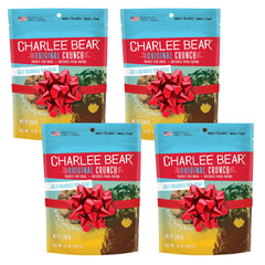 Charlee Bear Original Crunch liver treats collection shown as a convenient 4-pack for training rewards.