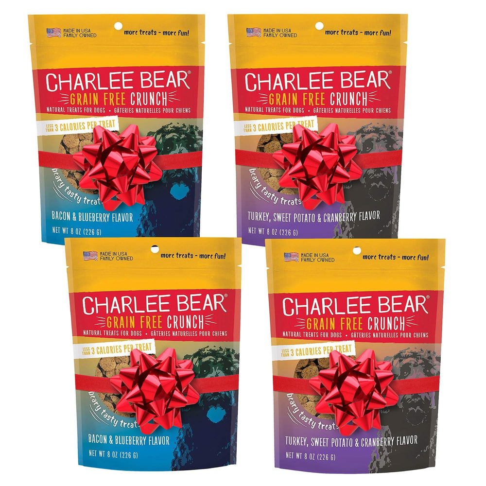 Charlee Bear training treat pack front shows a handy, low-calorie reward for daily training.