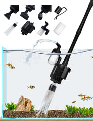 Charmshine electric aquarium gravel cleaner with filter cup demonstrates efficient debris filtration during water changes