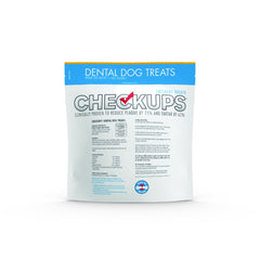 Checkups Dental Dog Treats textured bone chew promoting plaque reduction.