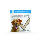 Checkups Dental Dog Treats pack shot in resealable bag for freshness