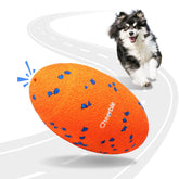 Cheerble Wicked Rugby rolls smoothly for calm indoor play and chase.