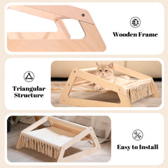 CHEERHOME PETS Cat Hammock Bed stable triangle frame supports up to 40 lbs.