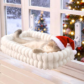 CHEERPALS cat window perch setup shows sturdy installation for curious indoor cats enjoying views