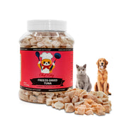 Chef Kitty freeze-dried tuna treats pack showing single-ingredient protein option for pets.
