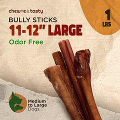Chew-e&tasty bully-stick large dog serving to curb boredom