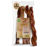 chew-eandtasty 12in jumbo braided bully sticks packaging promotes long-lasting chewing
