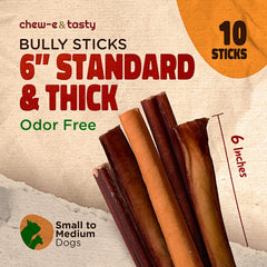 chew-eandtasty odor-free bully stick demonstrates a mess-free dog chew