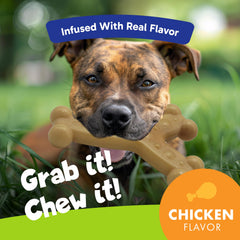 Chew'ems chicken-flavor chew toy to attract chewing sessions