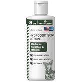 Chew + Heal Labs hydrocortisone lotion bottle front for dog anti-itch care.