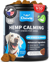 CHEWIA hemp-calming chews in a dog bowl promote calm during meals