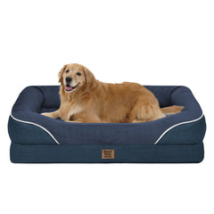 Chez Paw Removable Orthopedic Bed XL front view for big dogs offers roomy comfort.