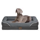 Chez Paw washable orthopedic bed XL front view showing spacious design and full bolster support