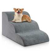 Chic Threads dog stairs on bed for easy high-bed access and comfy paws