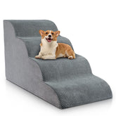 Chic Threads four-step dog stairs show 20.5-inch height for bed access.