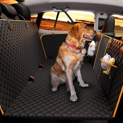 Chilino back-seat extender dog hammock showing extended space for large dogs.