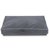 Chinchilla dog bed cover zipper close-up showing easy replacement.
