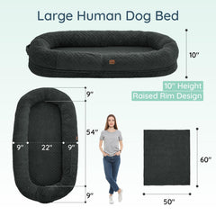 ChiXnuggle human-dog-bed side-pocket detail showing convenient storage